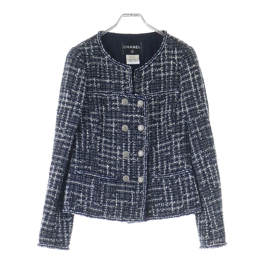 CHANEL (シャネル) ココマークボタン ナイロン混 コットン ツイード