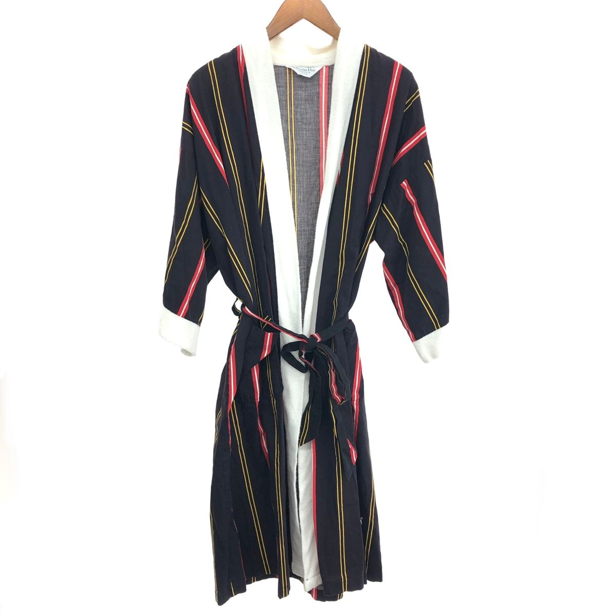 Christian Dior クリスチャンディオール ロングガウンコート サイズ 表記なし ストライプ ネイビー メンズ |
