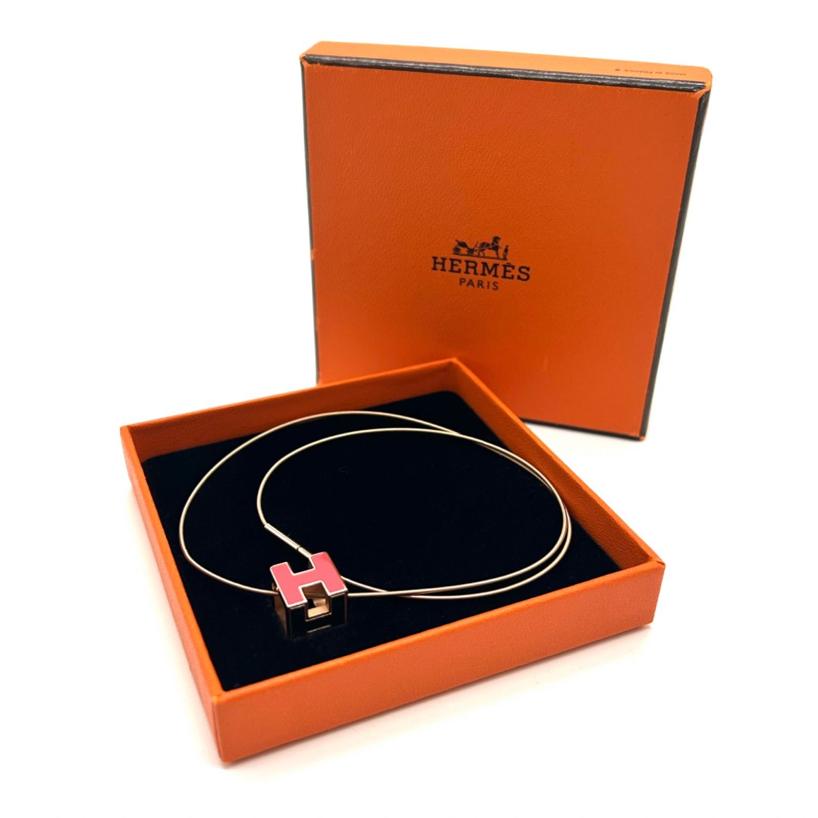 HERMES エルメス ガージュドアッシュ Hキューブ ネックレス レディース