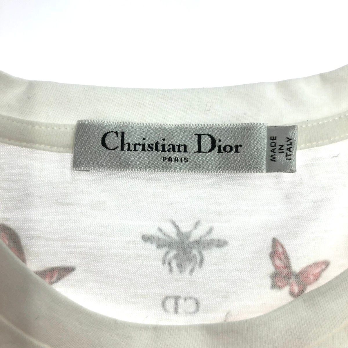 Christian Dior クリスチャンディオール バタフライ 半袖カットソー サイズ:XS Tシャツ/蝶 413T09A4524   ホワイト レディース / 240001178729 Christian Dior クリスチャンディオール バタフライ 半袖カットソー
