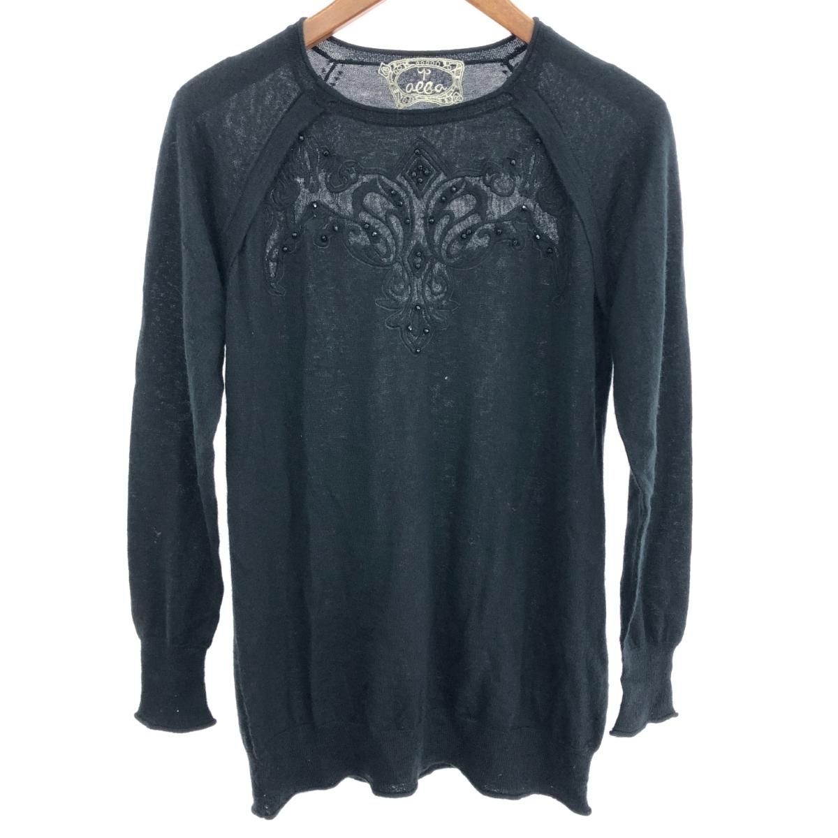 import Rossa インポートロッサ カシミヤニット サイズ:44 ロング丈/ビーズ/長袖    ブラック レディース / 240001179000 import Rossa インポートロッサ カシミヤニット サイズ:44 ロング丈