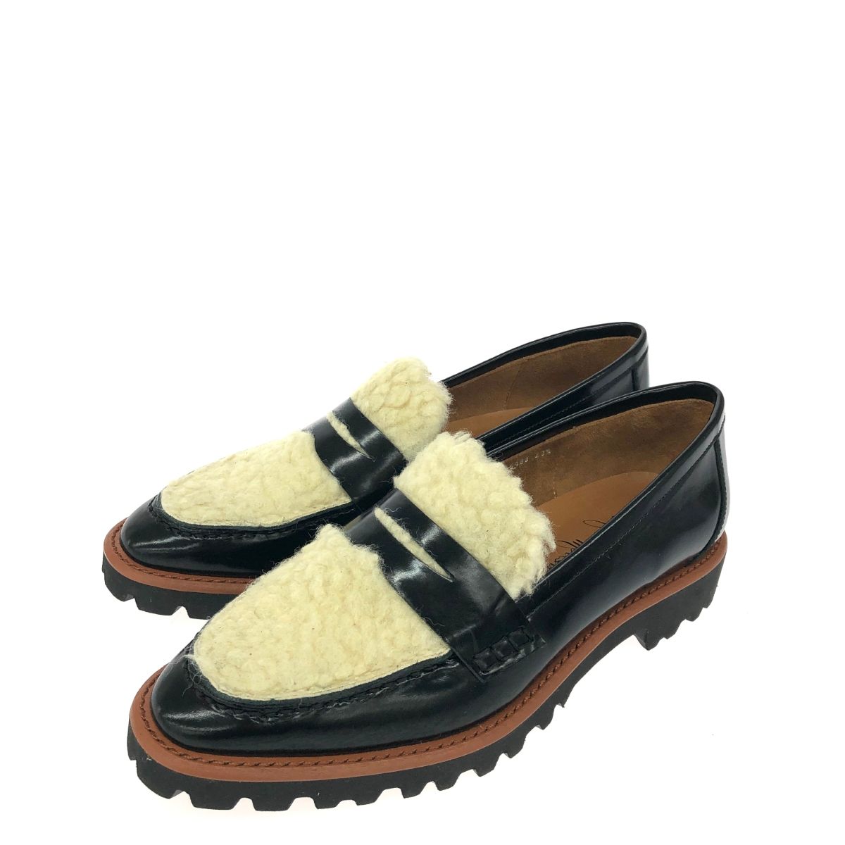 銀座かねまつ ギンザカネマツ ローファー 表記サイズ:23 1/2 ファー