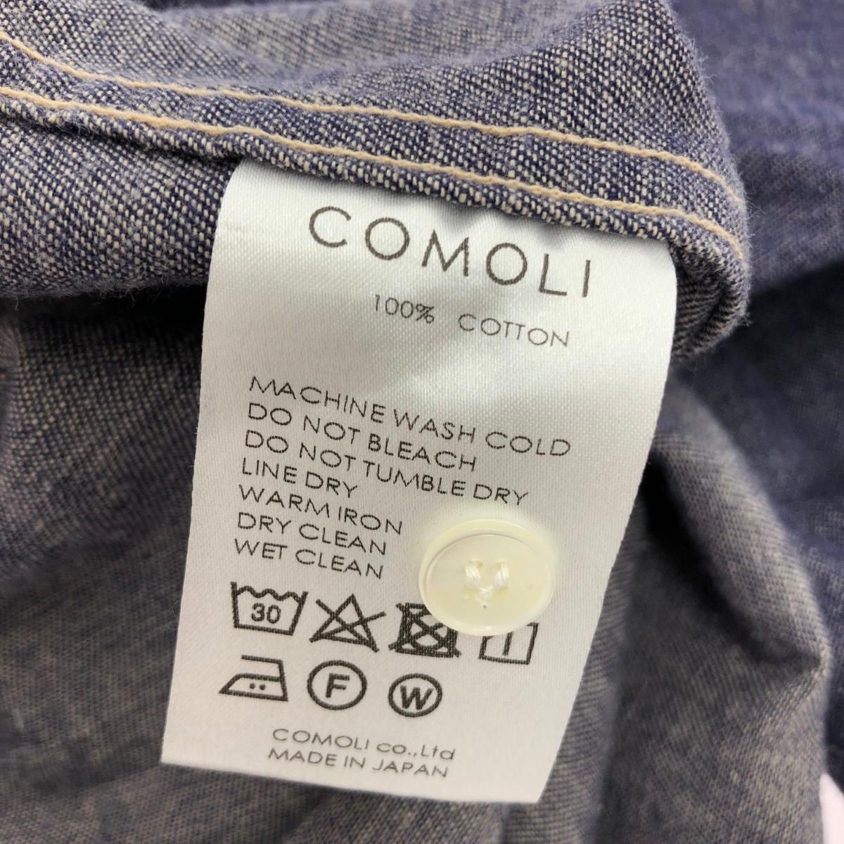 COMOLI コモリ パープルダンガリープルオーバーシャツ サイズ:1 バンド 