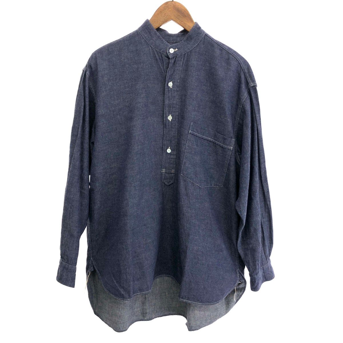 COMOLI コモリ パープルダンガリープルオーバーシャツ サイズ:1 バンド 