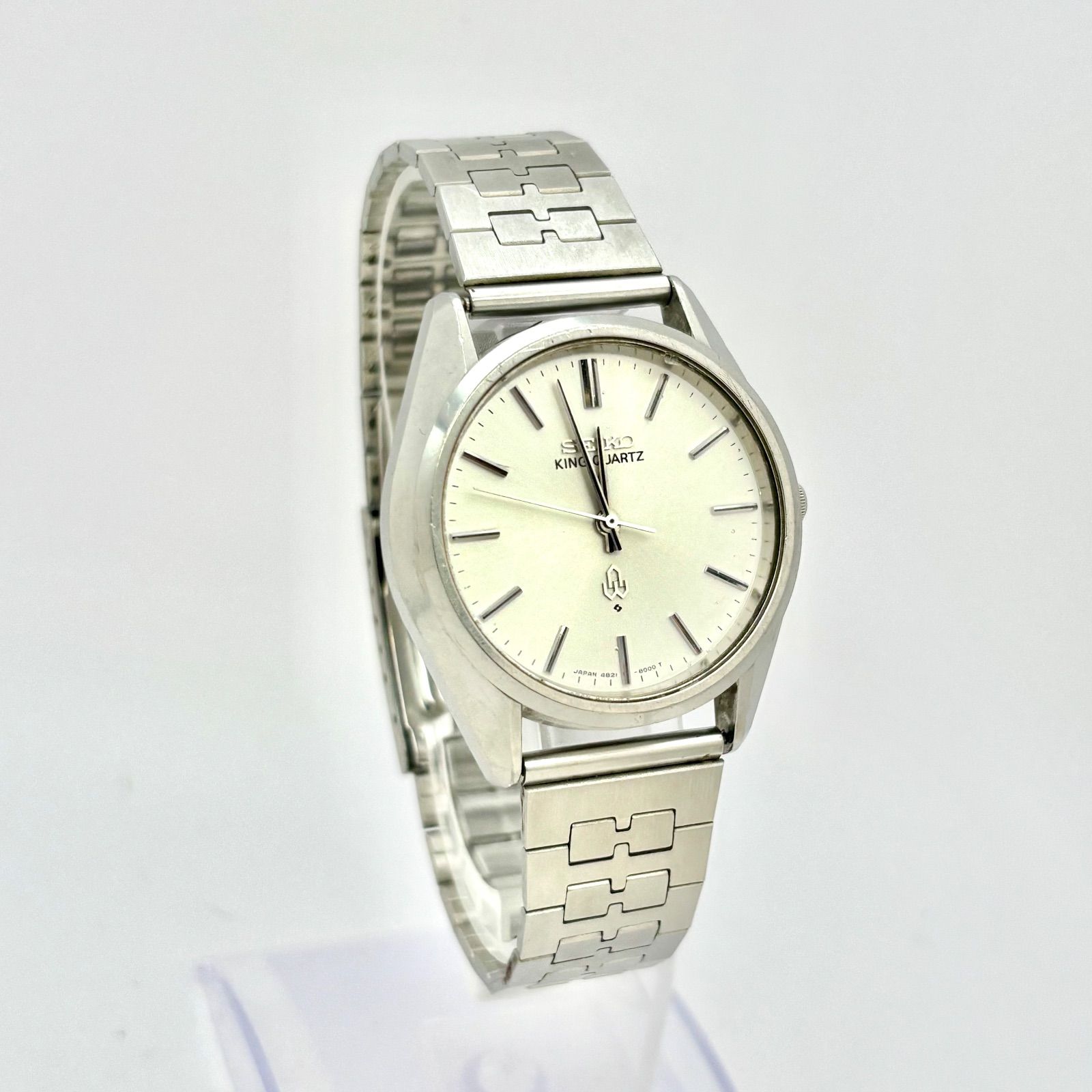 【稼働】SEIKO KING QUARTZ 腕時計 メンズ 新品電池 シルバー 新品電池】SEIKO セイコー KING QUARTS キングクォーツ メンズ 腕時計