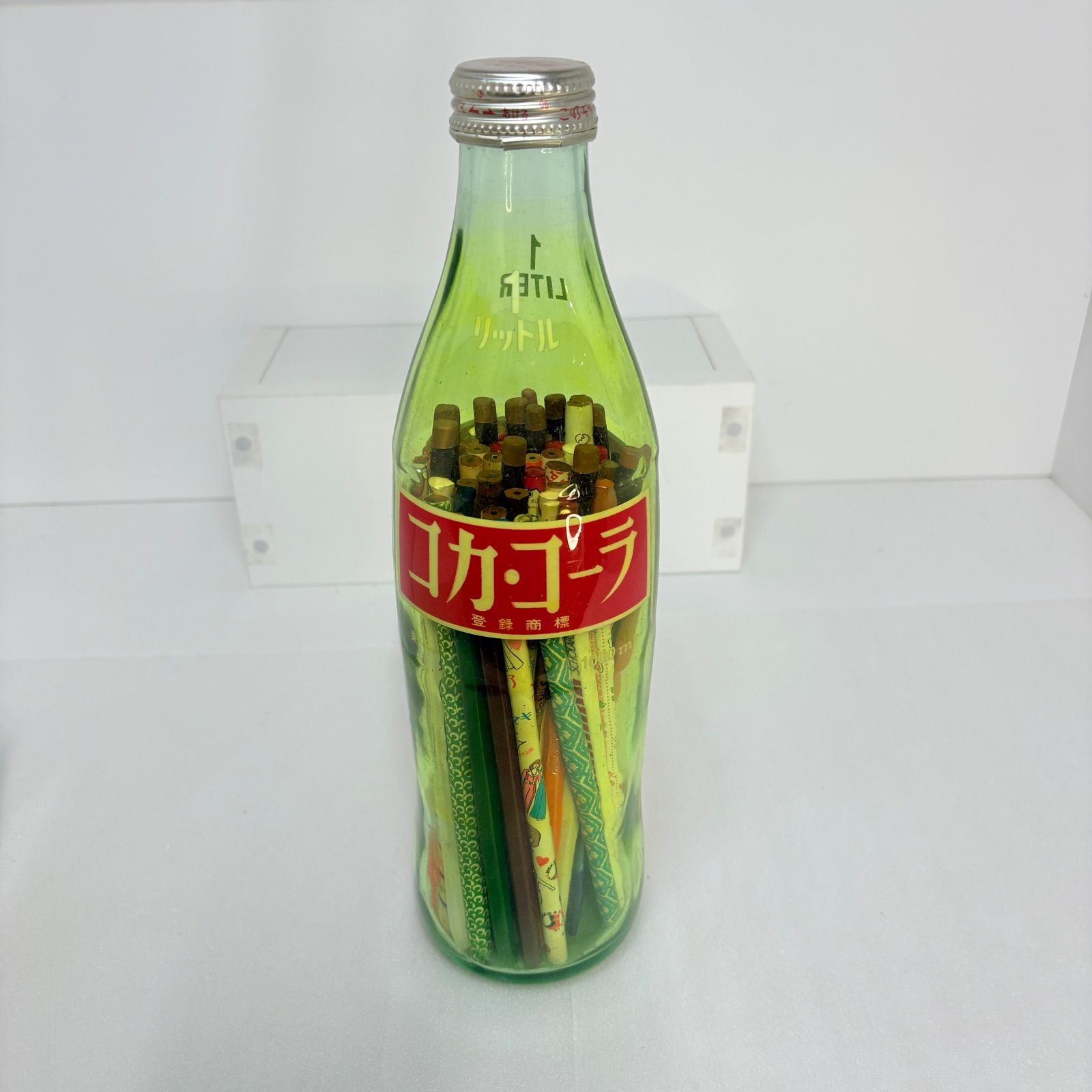 レトロ瓶】コカコーラ1リットル 1970年代 鉛筆コレクション入り 🥚B-3