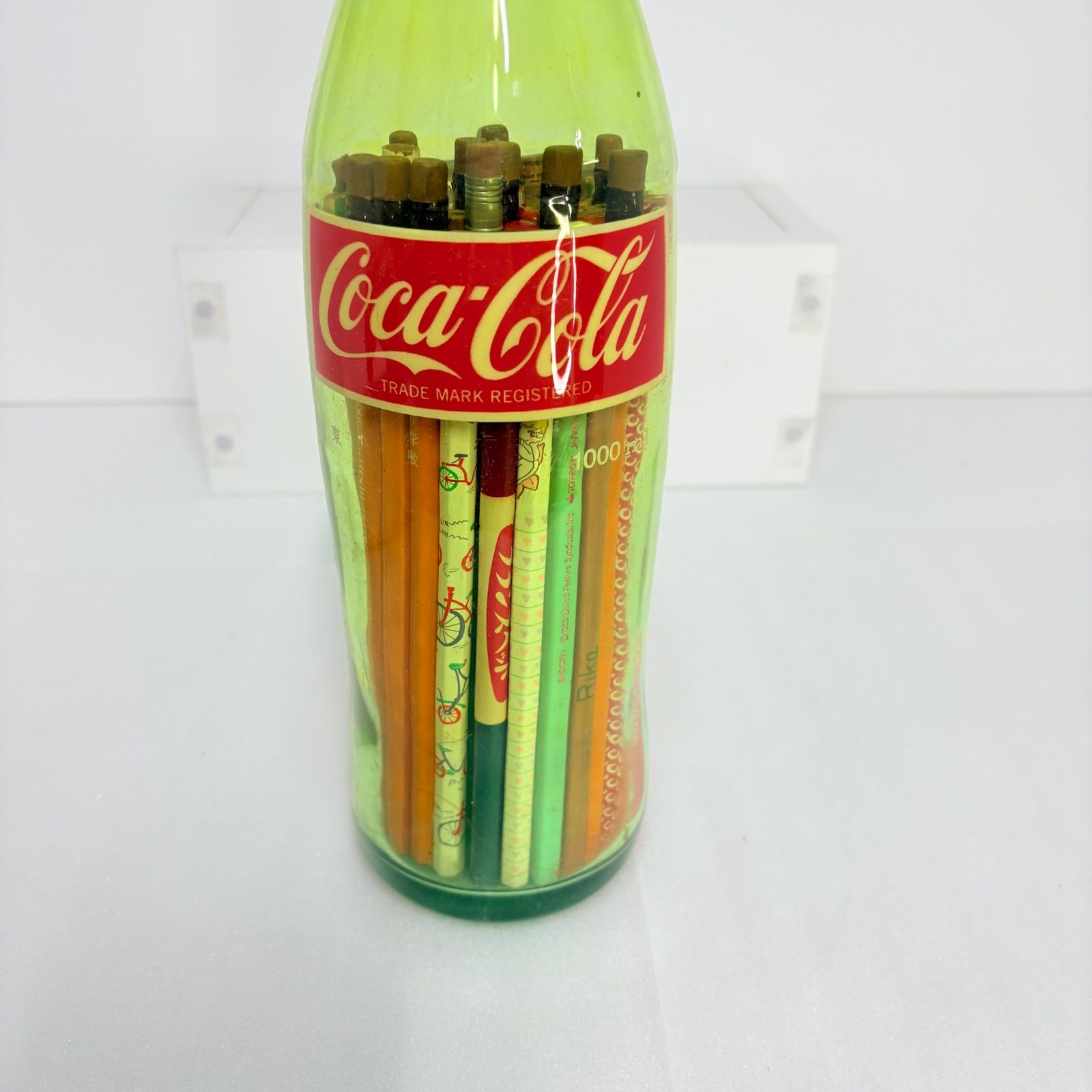 レトロ瓶】コカコーラ1リットル 1970年代 鉛筆コレクション入り 🥚B-3