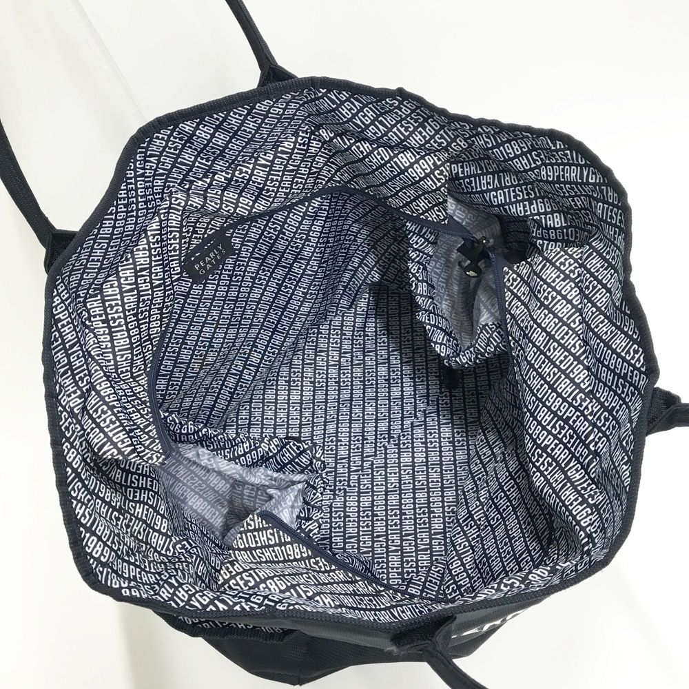 パーリーゲイツ　ニコちゃんロッカーバック 超美品】パーリーゲイツ ロッカーバッグ 白×ネイビー ボーダー ニコ