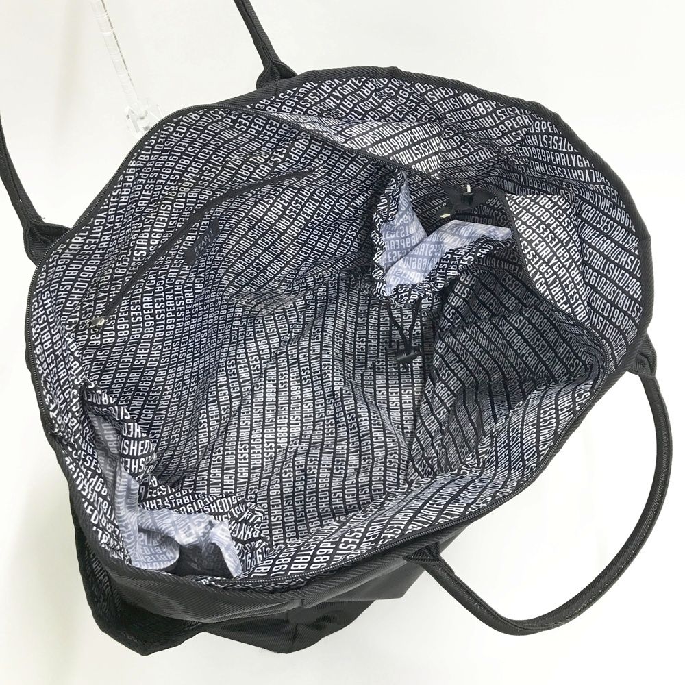 PEARLY GATESパーリーゲイツ ロッカーバック トートバッグ ニコちゃん PEARLY GATES（パーリーゲイツ） ビッグトートバッグ ピンク×黒 ロゴ