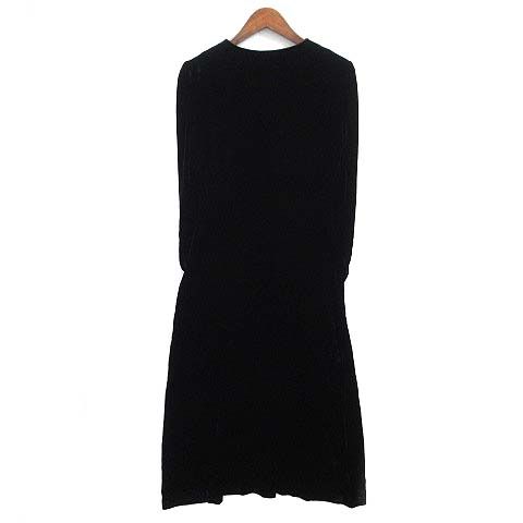 ローラアシュレイ LAURA ASHLEY シルク混 ベロア ロング ワンピース