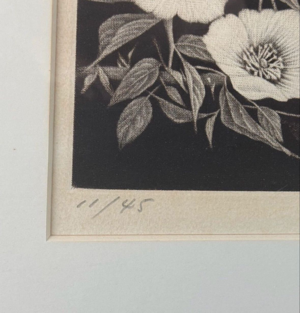 井上篤「薔薇」銅版画 4号 愛媛県出身 個展多数 現代日本美術展同