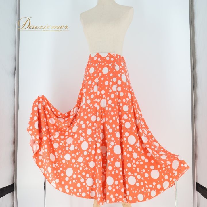 フラメンコ衣装 ツーピース オレンジ系花柄 フラメンコ衣装 ツーピース オレンジ系花柄