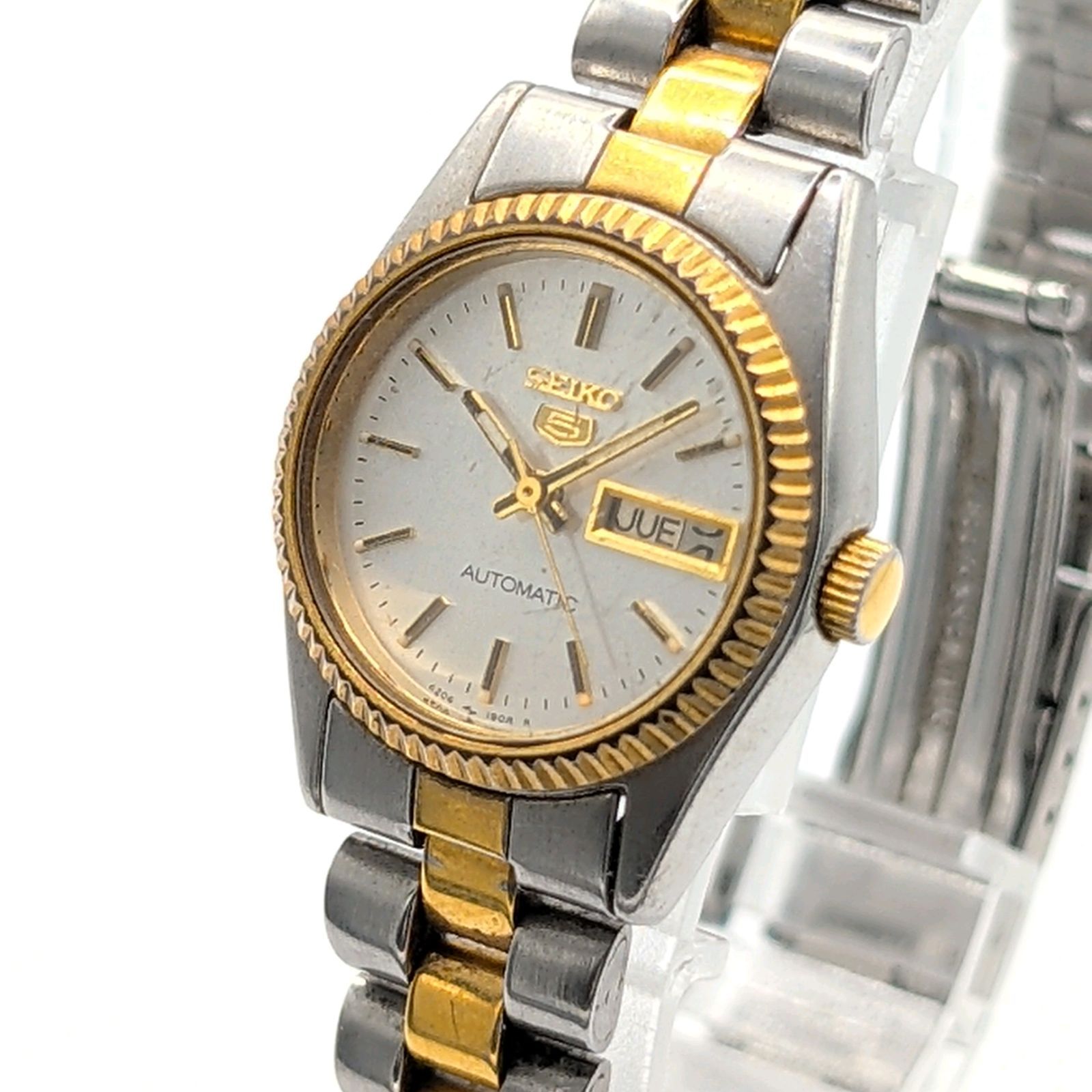 SEIKO SEIKO5 4206-0510 Watch Automatic Ladies Silver Gold Combi