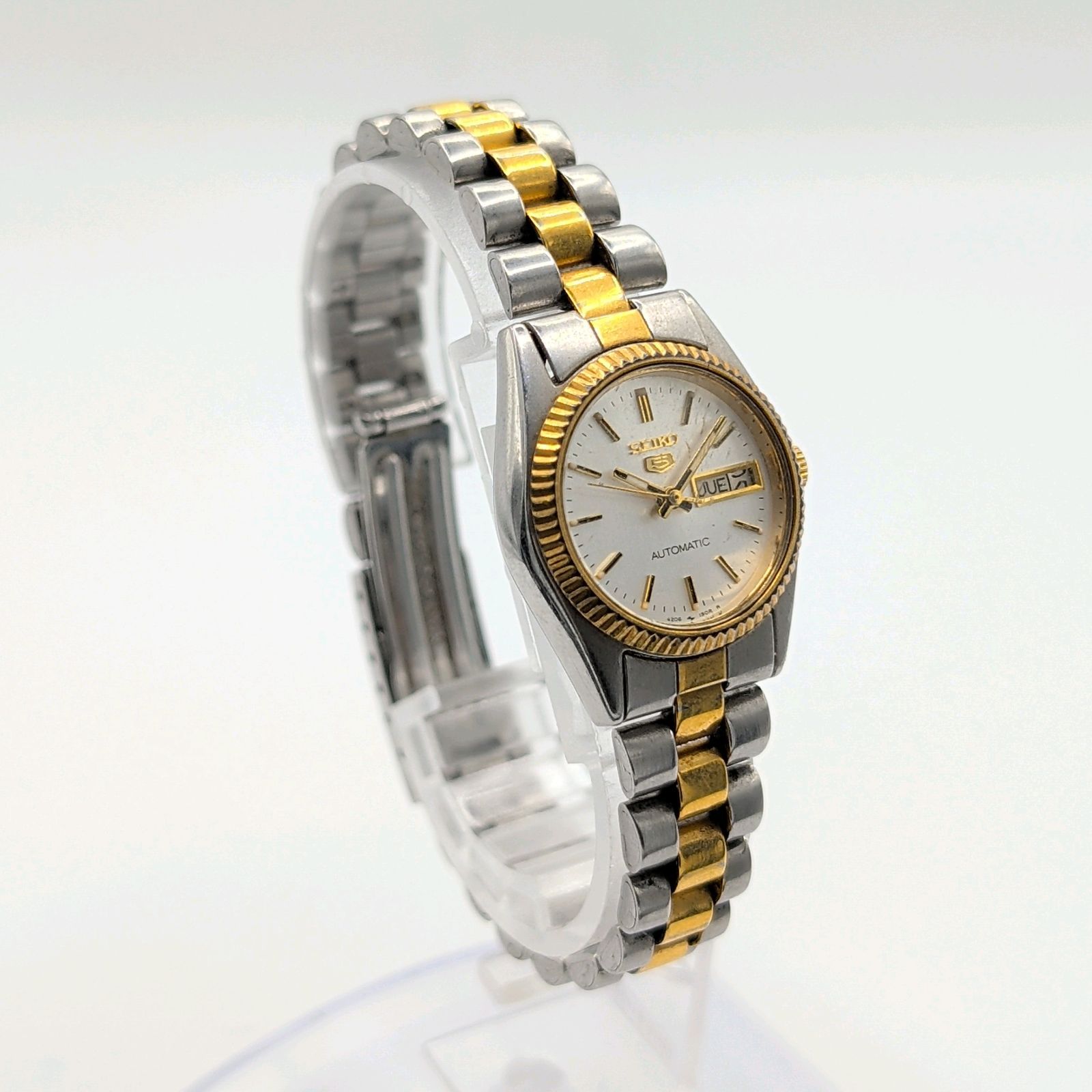 SEIKO SEIKO5 4206-0510 Watch Automatic Ladies Silver Gold Combi