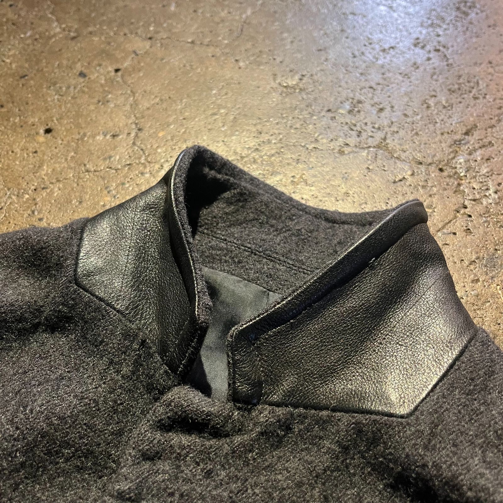 UNDERCOVERISM 11aw ウール縮絨チェスターコート 2 レザー切替 
