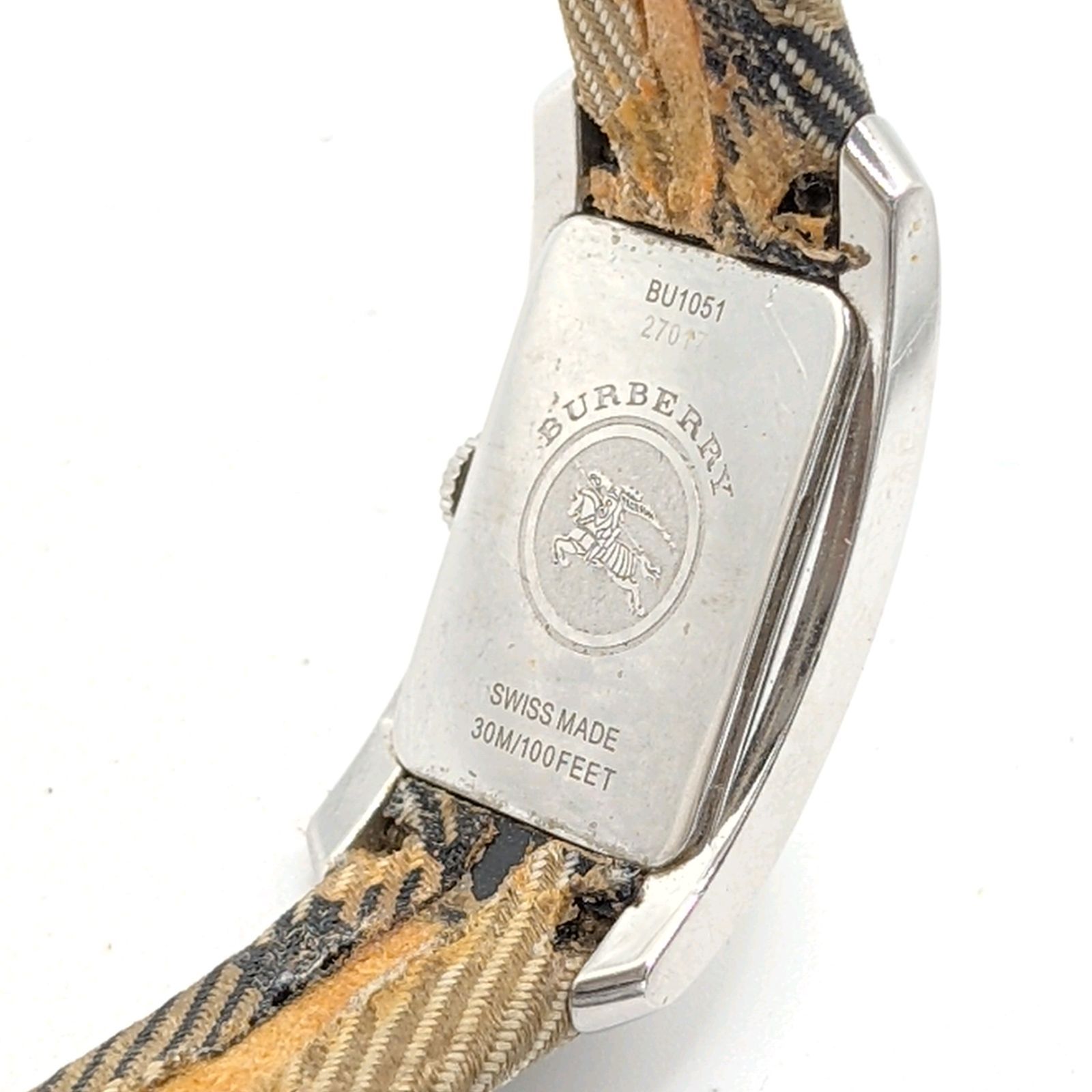 BURBERRY バーバリー ノバチェック スクエア レディース腕時計 シルバー Burberry Watch Quartz Burberry Check Ladies Square Silver Y2K 00S