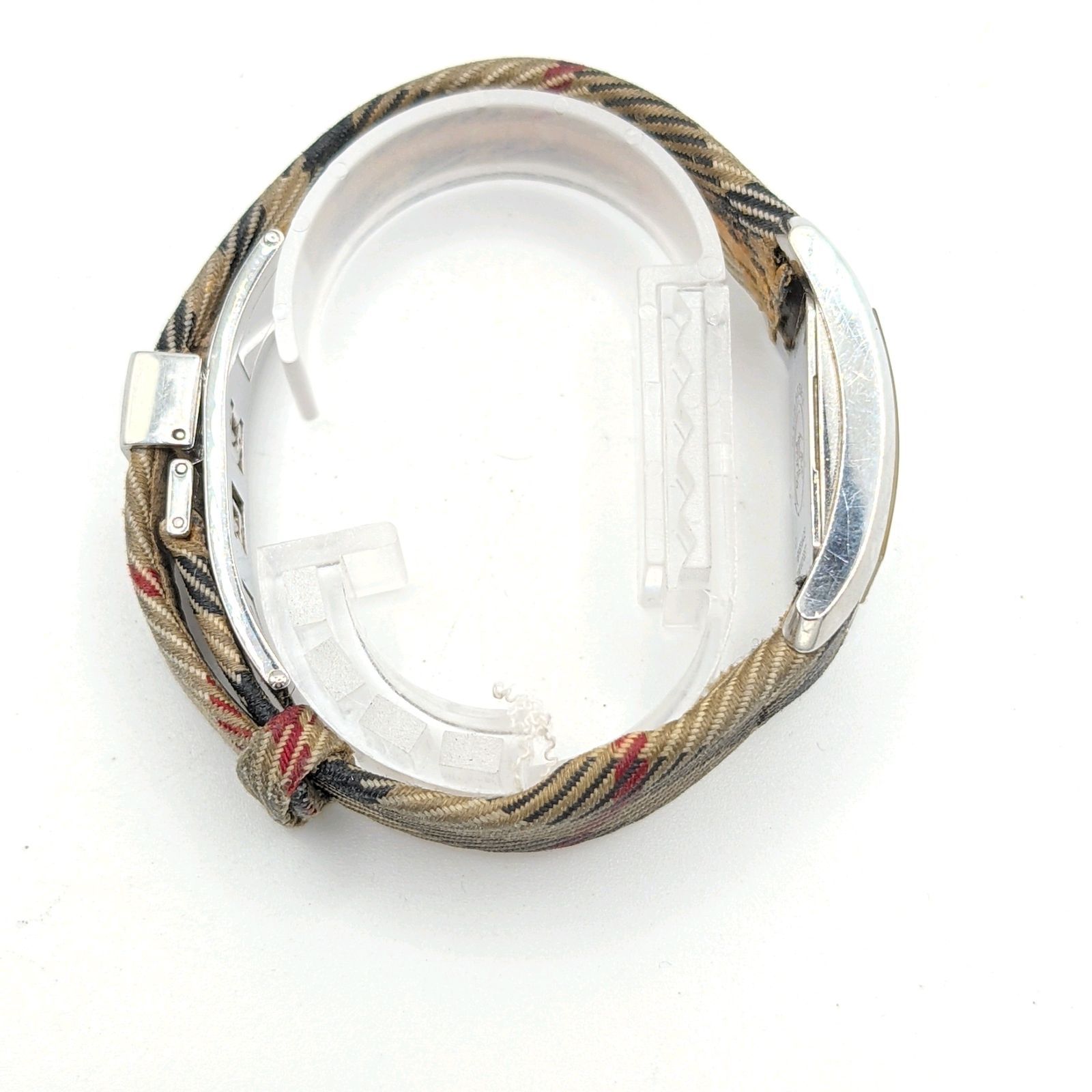 Burberry Watch Quartz Burberry Check Ladies Square Silver Y2K 00S