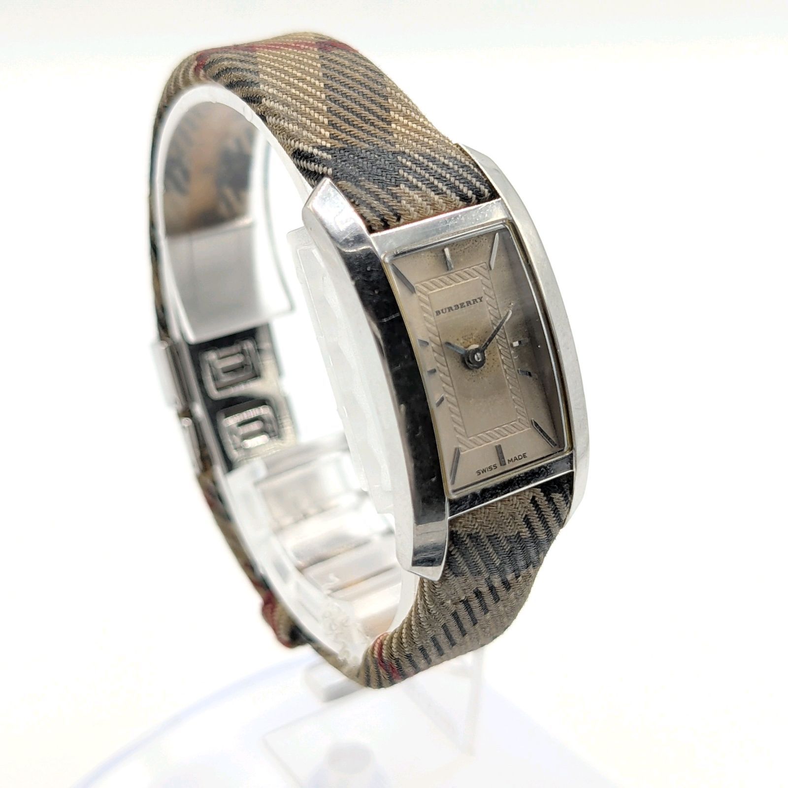 BURBERRY バーバリー ノバチェック スクエア レディース腕時計 シルバー Burberry Watch Quartz Burberry Check Ladies Square Silver Y2K 00S