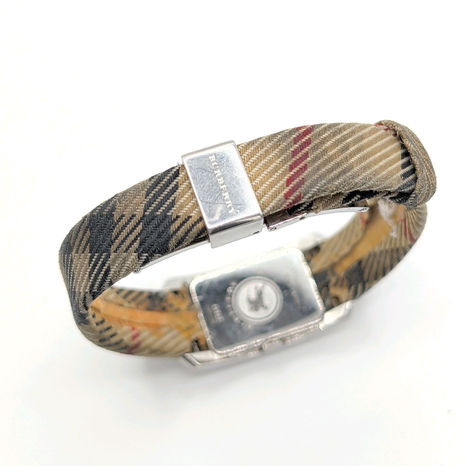 Burberry Watch Quartz Burberry Check Ladies Square Silver Y2K 00S