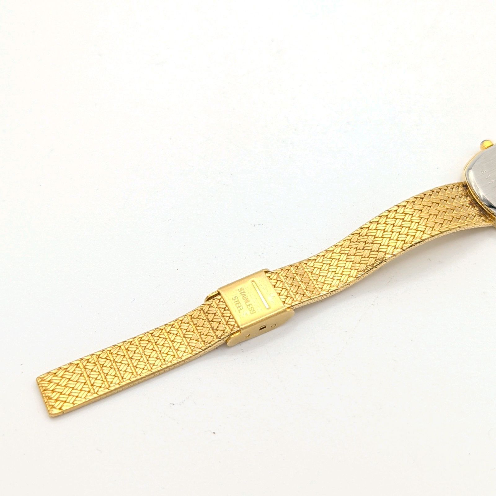 CYMA Watch Ladies Quartz Square Gold Gold dial 4P dia Y2K 00S 