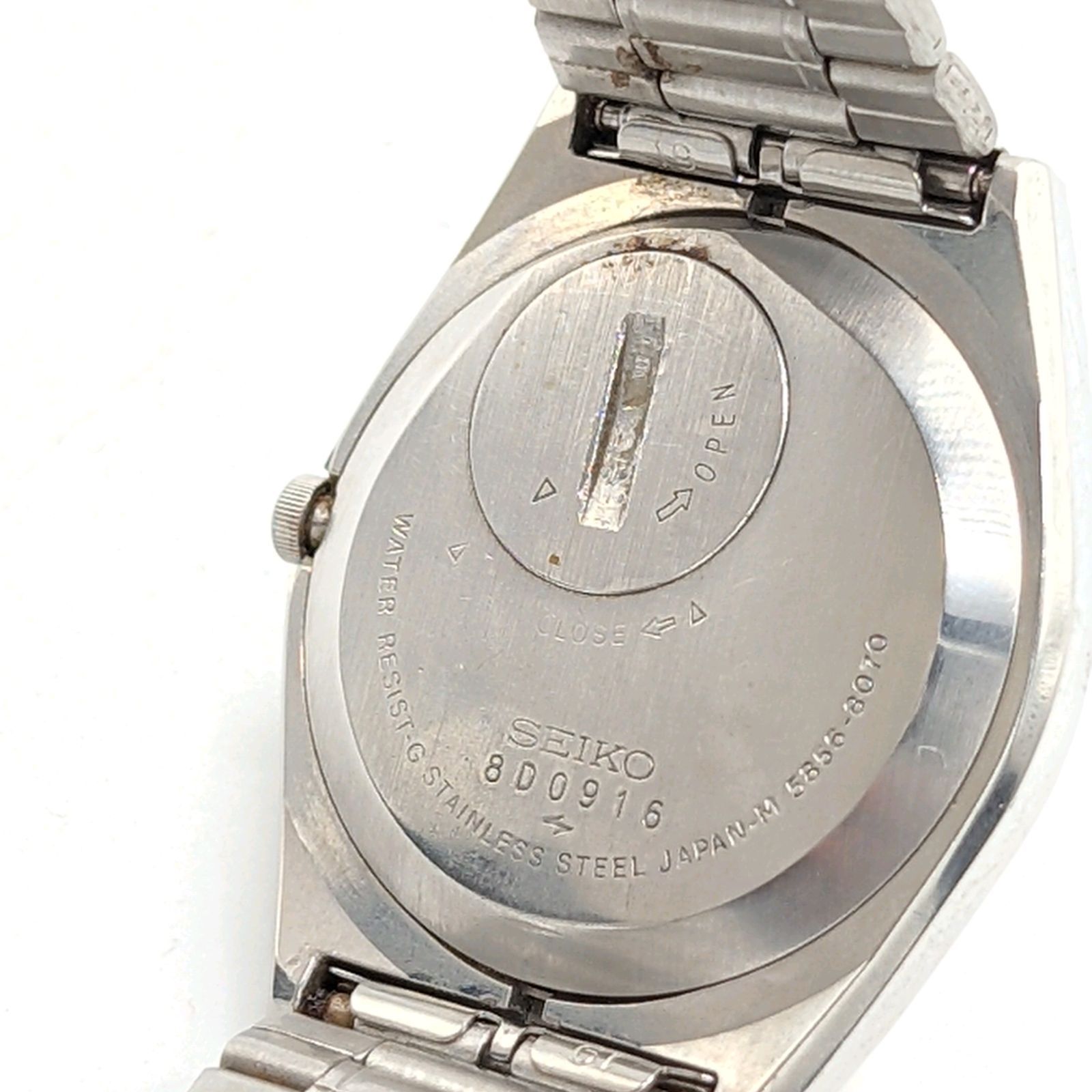 SEIKO KING Quartz 5856-8070 Watch Men's Round Silver White dial