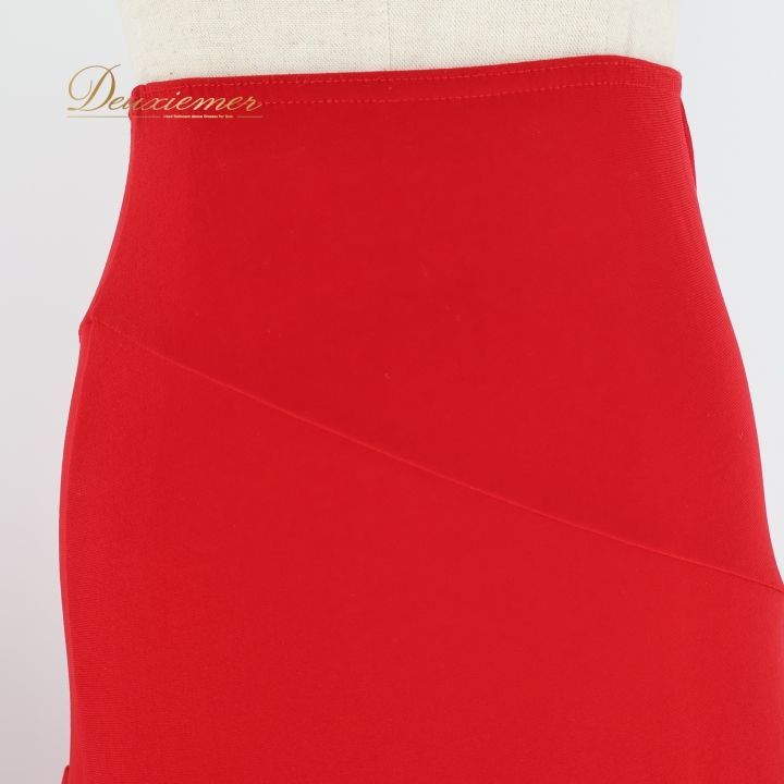 フラメンコ 衣装 ファルダ スカート 赤 無地 薄い 軽い ストレッチ