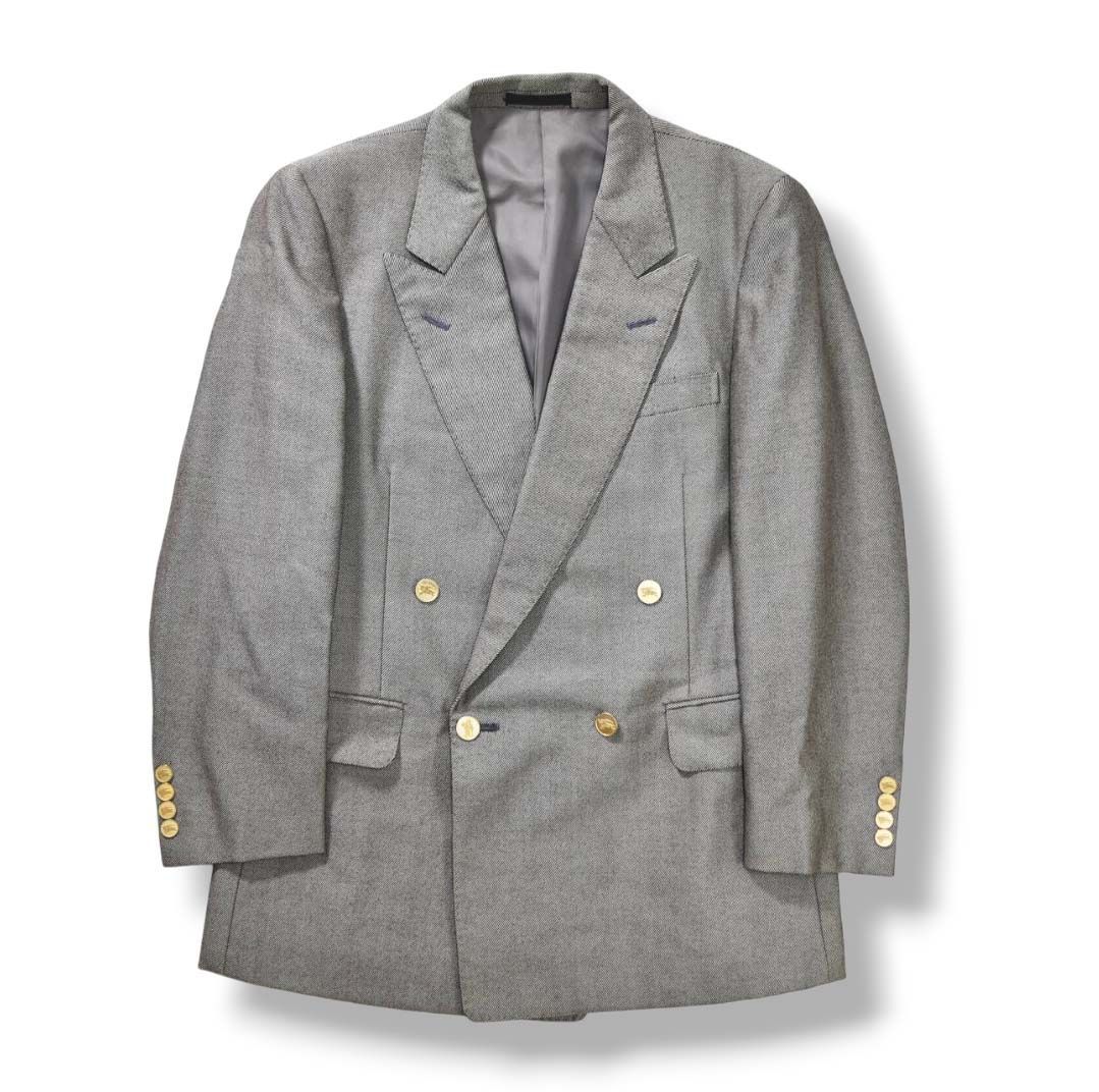 90s バーバリー Burberrys WOOL & MOHAIR ダブル 4B ブレザー スーツ