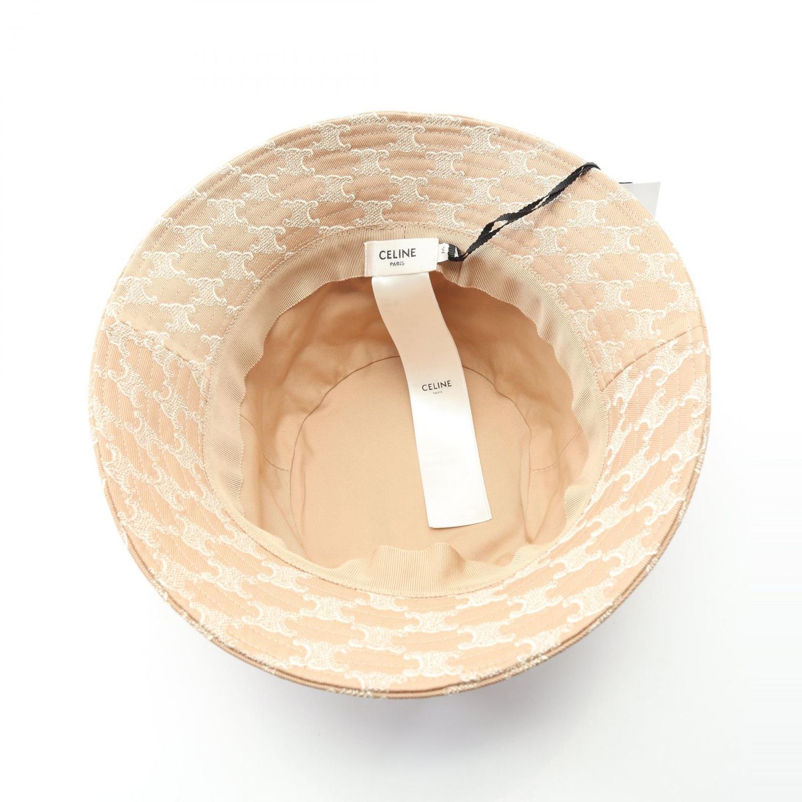 極美品✨CELINE セリーヌ　バケットハット　トリオンフ　総柄　ベージュ系 セリーヌ CELINE トリオンフ バケットハット AA0A4234X18PTM ベージュ