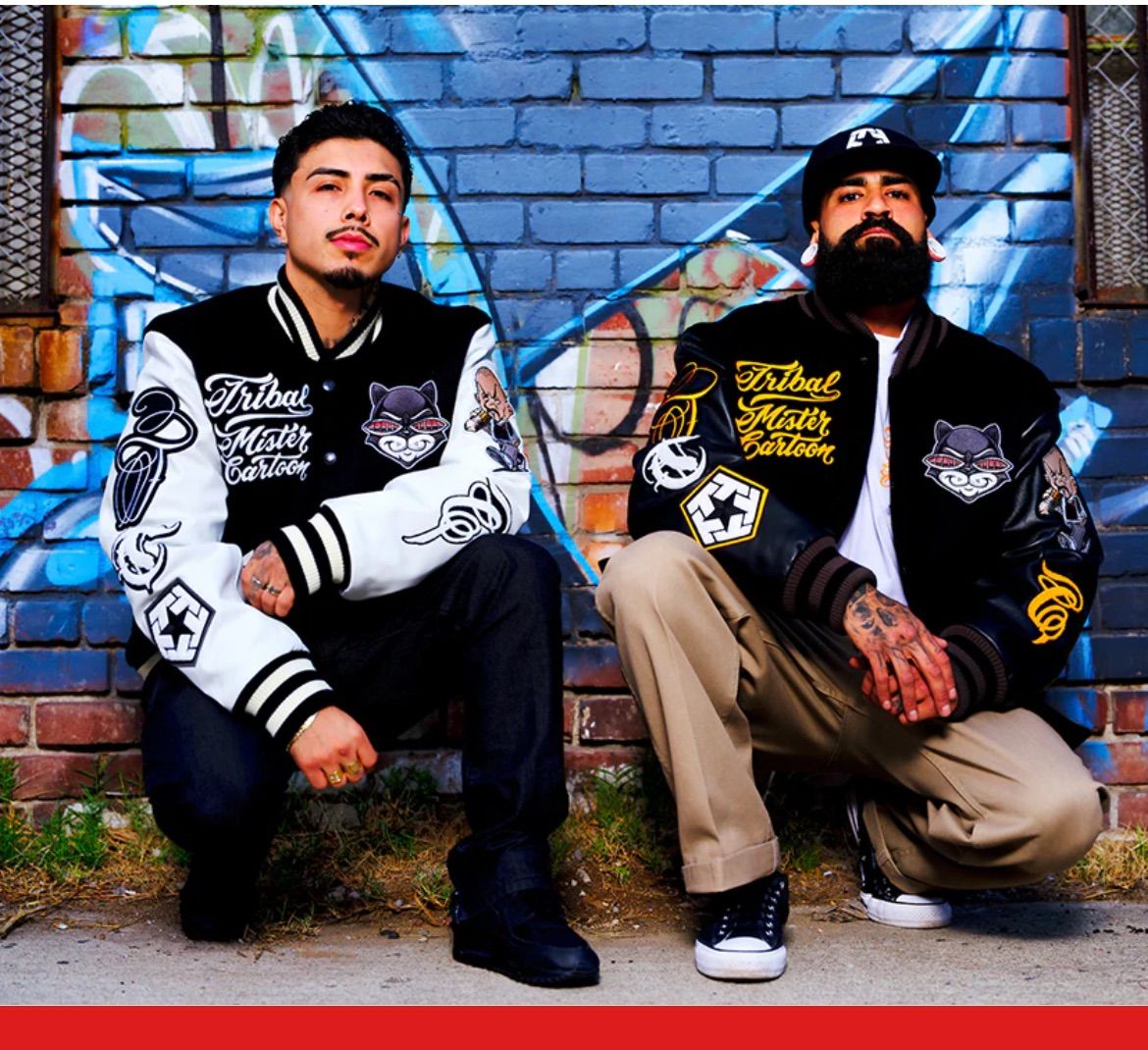 Mister Cartoon X Tribal - Black/White Varsity Jacket ミスター