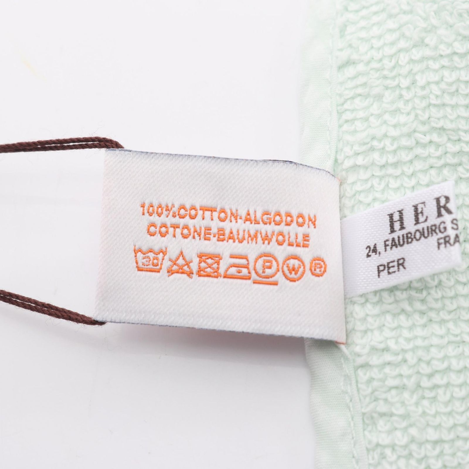 エルメス HERMES タオル カブリオル ハンドタオル ライトグリーン