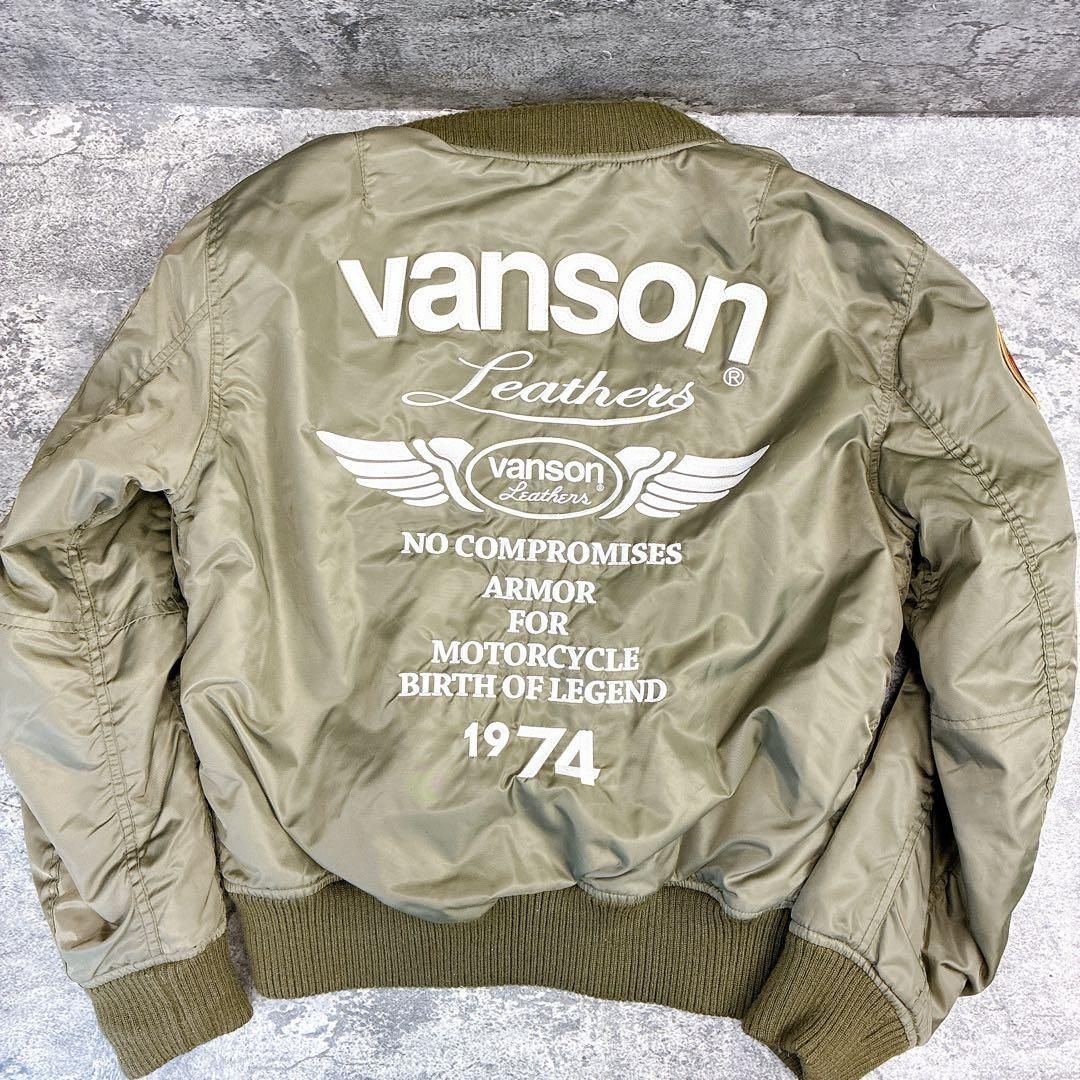 良品 vanson バイカー用ジャケット Lサイズ オリーブ - メルカリ