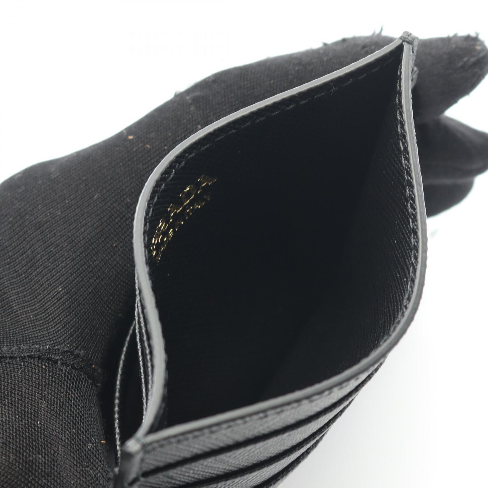  プラダ PRADA カードケース METAL ブラック サフィアーノレザー レディース カードケース 小物