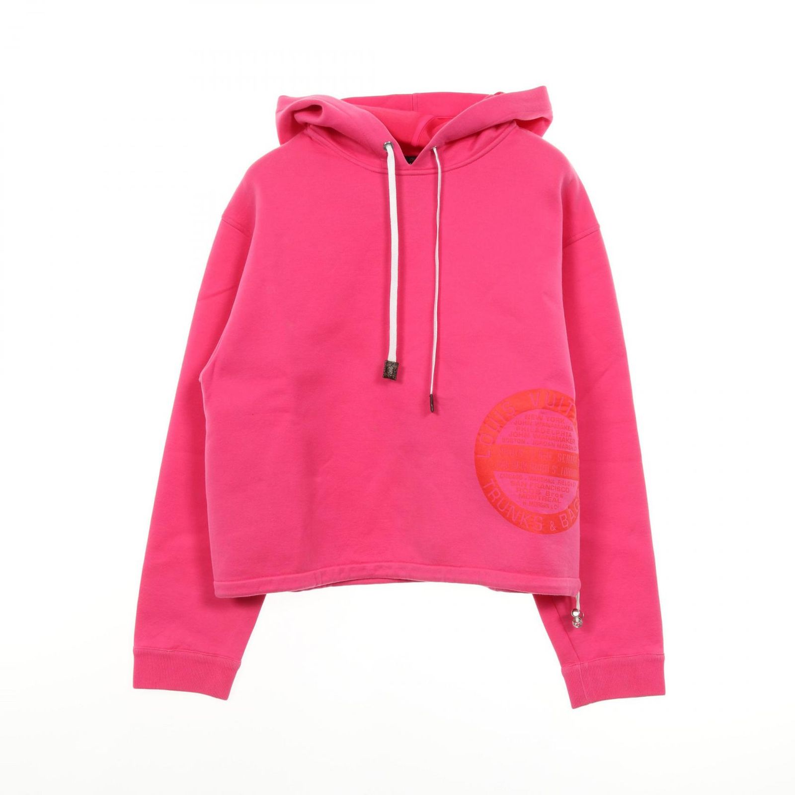 ルイ・ヴィトン LOUIS VUITTON パーカー ロゴプリント ピンク コットン