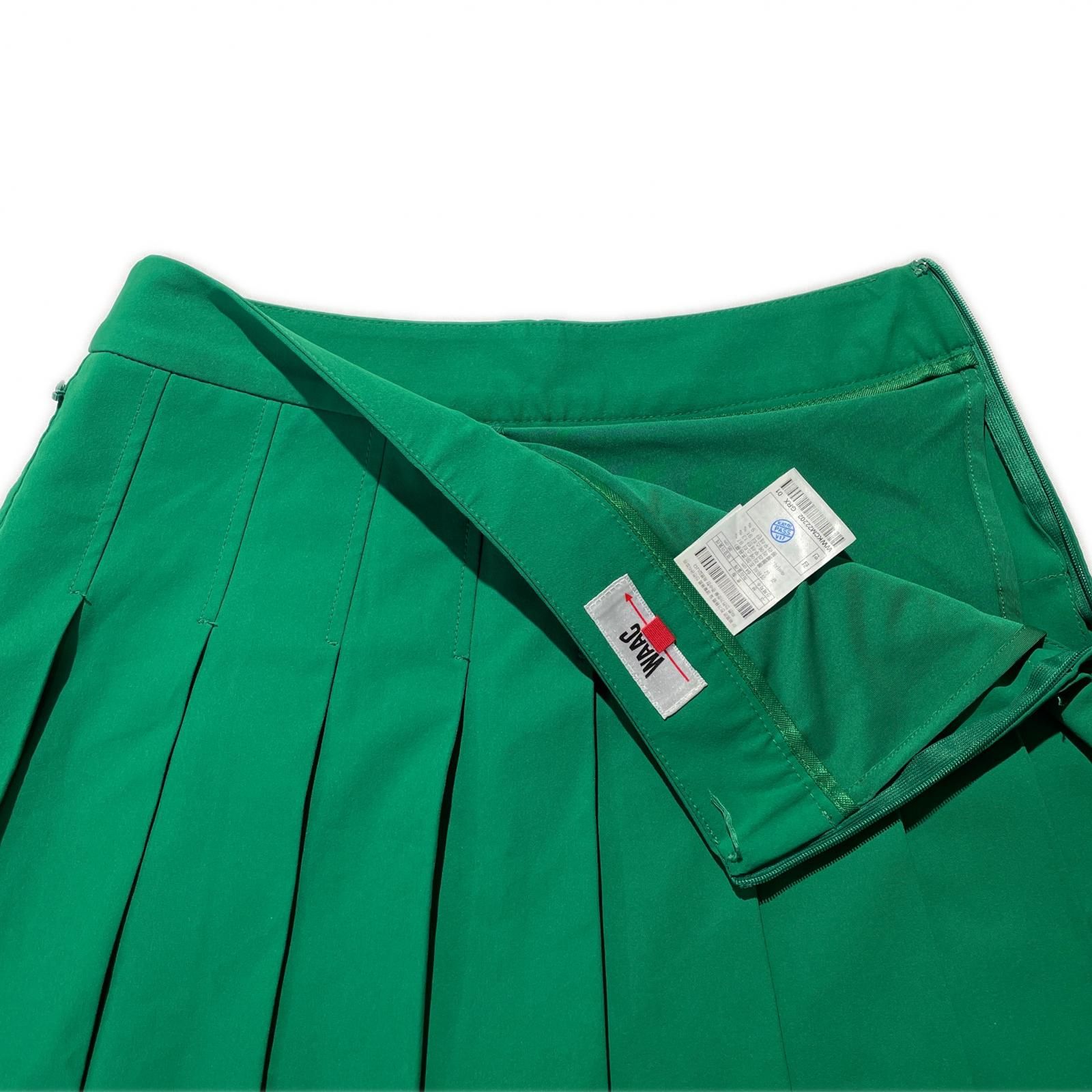 中古 レディース ワック WAAC スカート 1(S) 緑 グリーン プリーツ 一