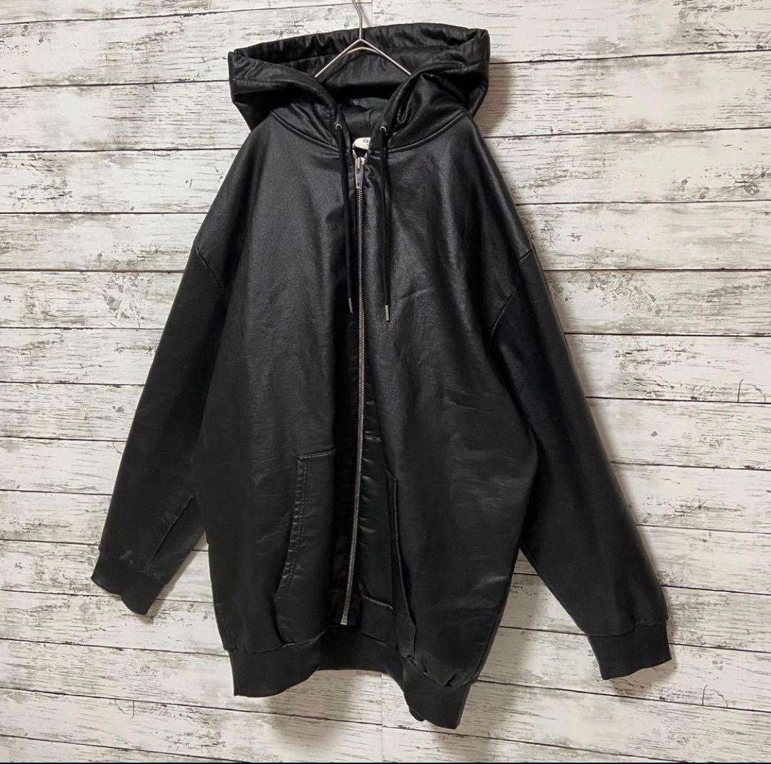 セリーヌ CELINE フードロゴ ジップアップ コーティングジャケット