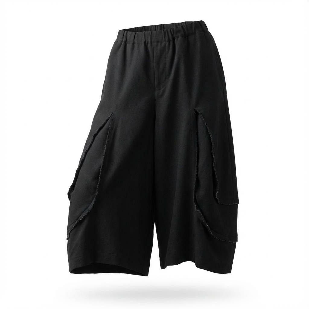 コムデギャルソン/ハーフパンツ/変形 22l28 BLACK COMME des GARCONS ブラック コムデギャルソン 変形パンツ