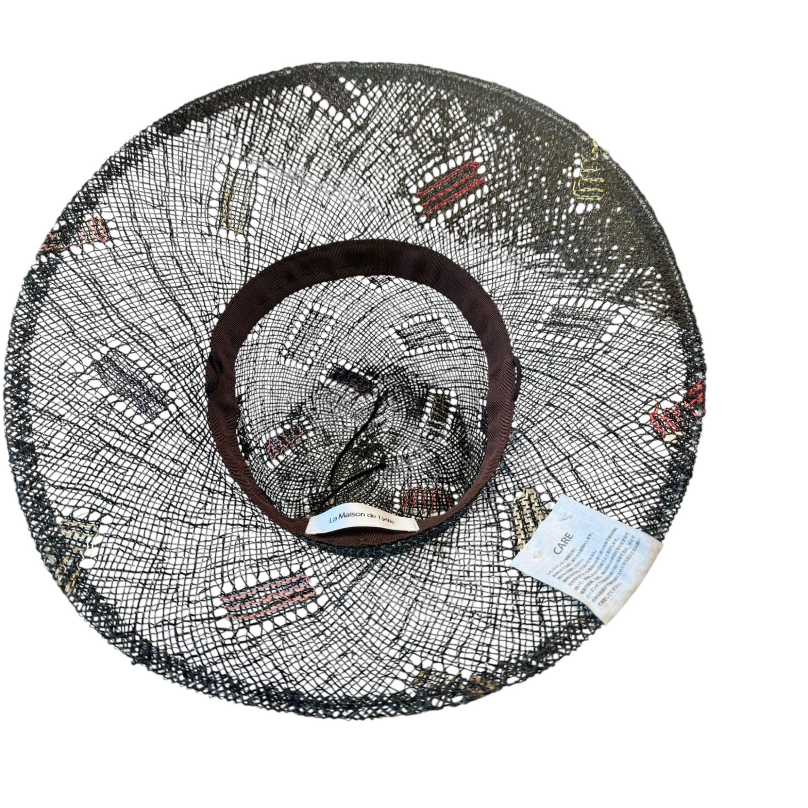 La Maison de Lyllis（ラメゾンドリリス） 配色ラフィアハット ハット