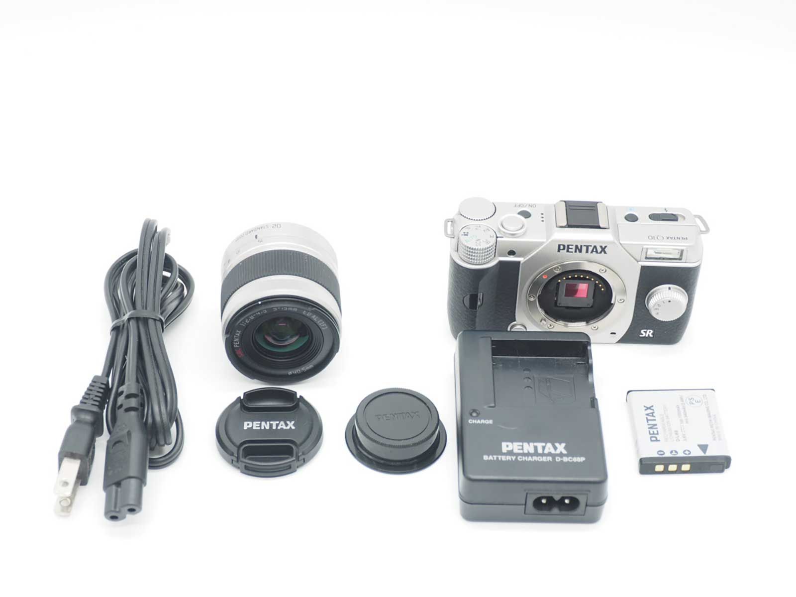 ペンタックス Pentax Q10 Silver 12.4MP Digital Camera 02 Lens Kit