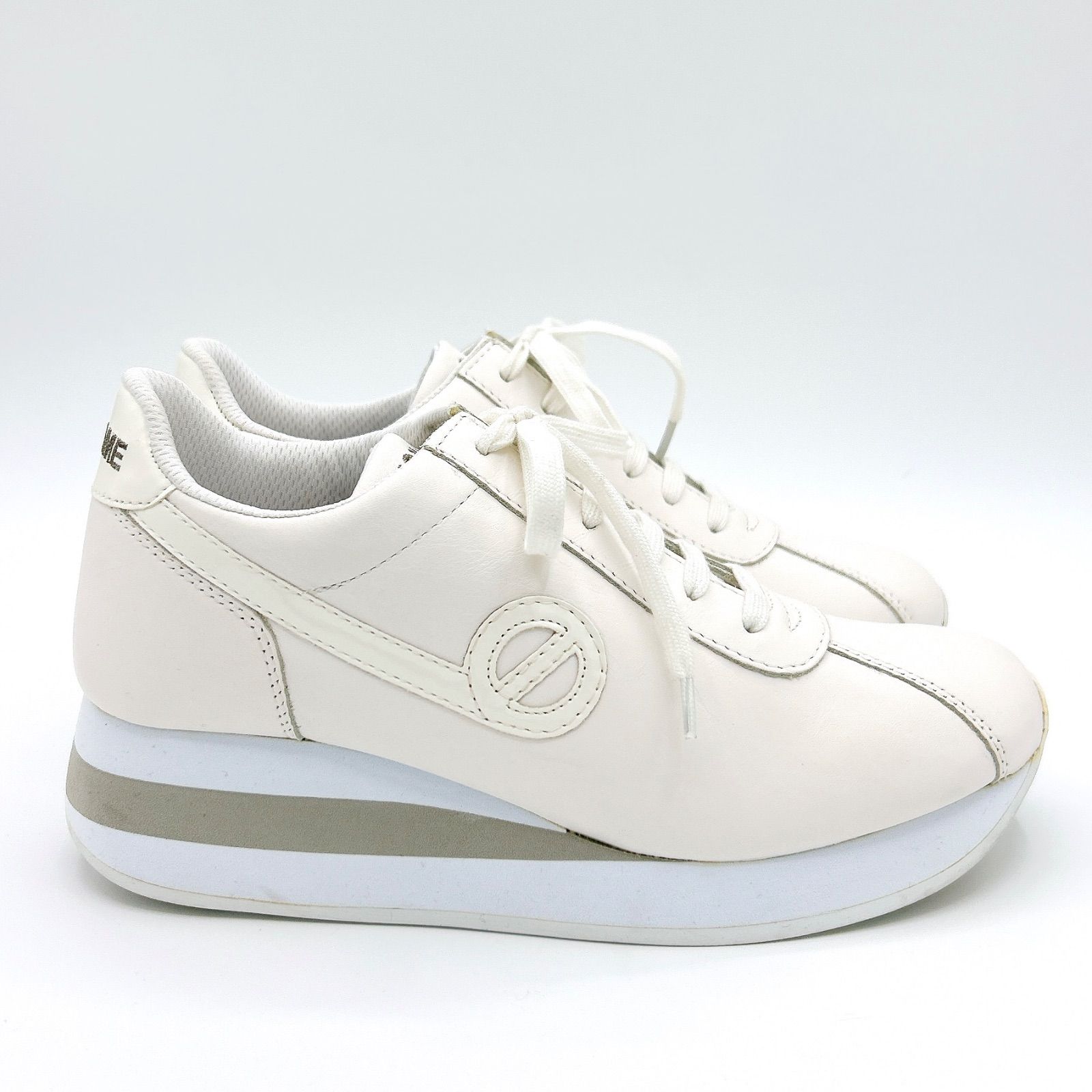 未使用品 ノーネーム 白レザースニーカー 39 本革 SPEED 未使用 NO NAME ノーネーム SPEED JOGGER レザースニーカー 厚底