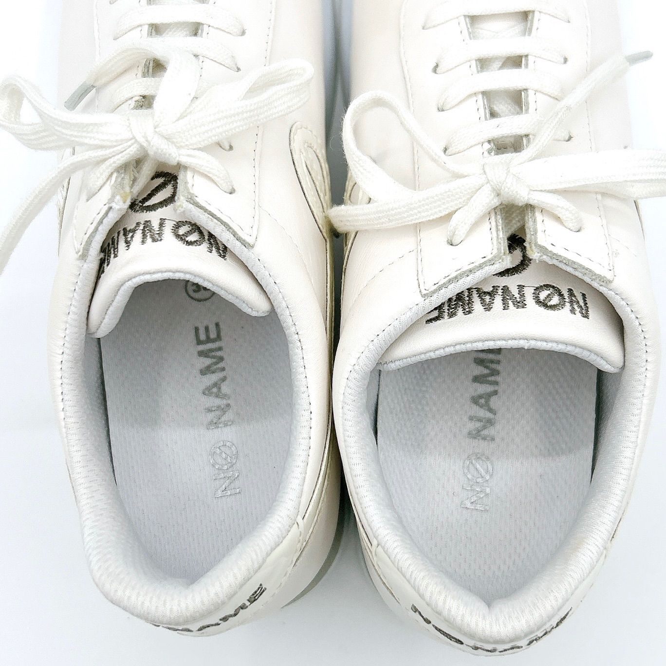 未使用品 ノーネーム 白レザースニーカー 39 本革 SPEED 未使用 NO NAME ノーネーム SPEED JOGGER レザースニーカー 厚底