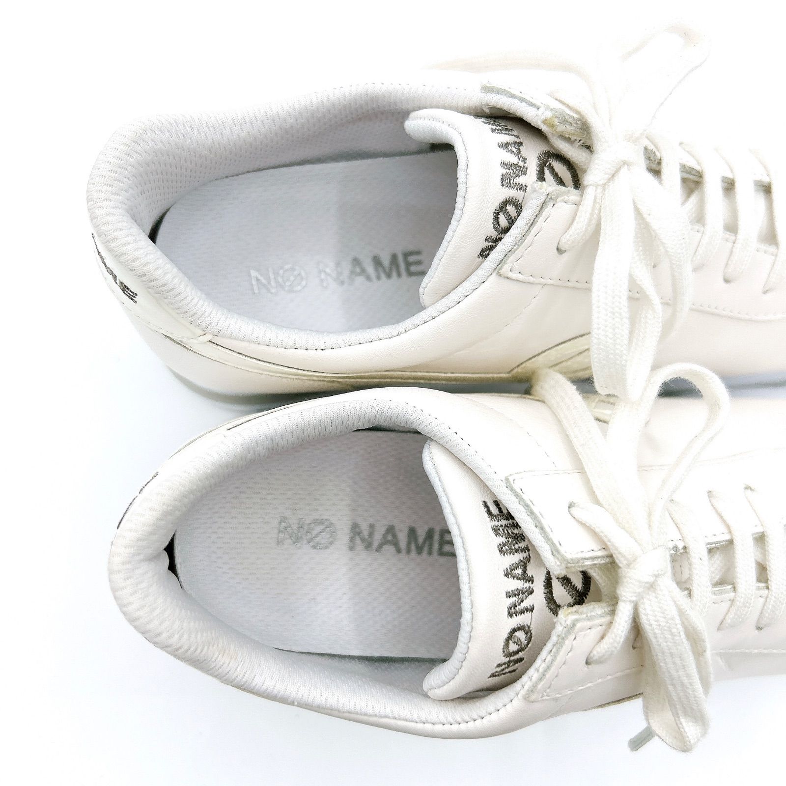 未使用品 ノーネーム 白レザースニーカー 39 本革 SPEED 未使用 NO NAME ノーネーム SPEED JOGGER レザースニーカー 厚底