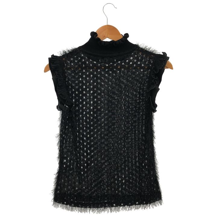 CARVEN (カルヴェン) ② フリンジノースリーブニット レディース ブラック 36 CARVEN (カルヴェン) ② フリンジノースリーブニット レディース