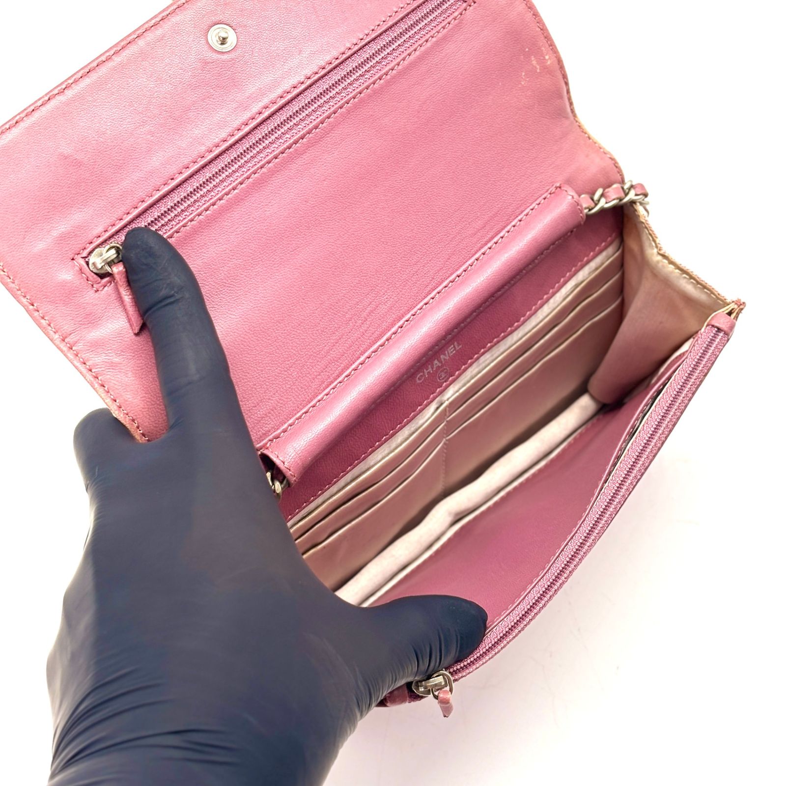 奏でる桜霞✨　シャネル　ニュートラベル チェーンウォレット ギャラ付き　ピンク 上質を奏でる桜霞✨ CHANEL シャネル ニュートラベルライン チェーン