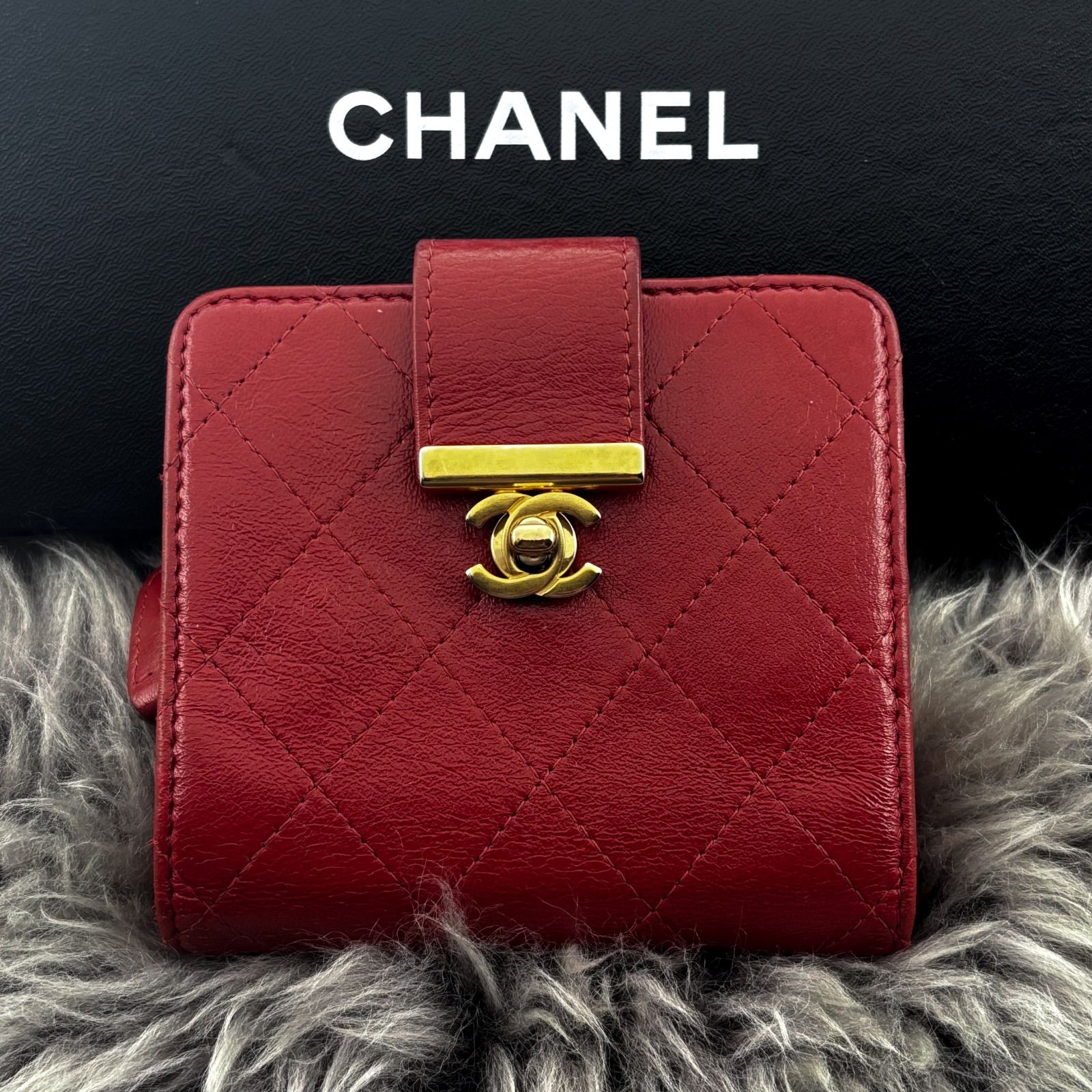 極美品✨】シャネル 財布 マトラッセ シャイニーラムスキン ターン