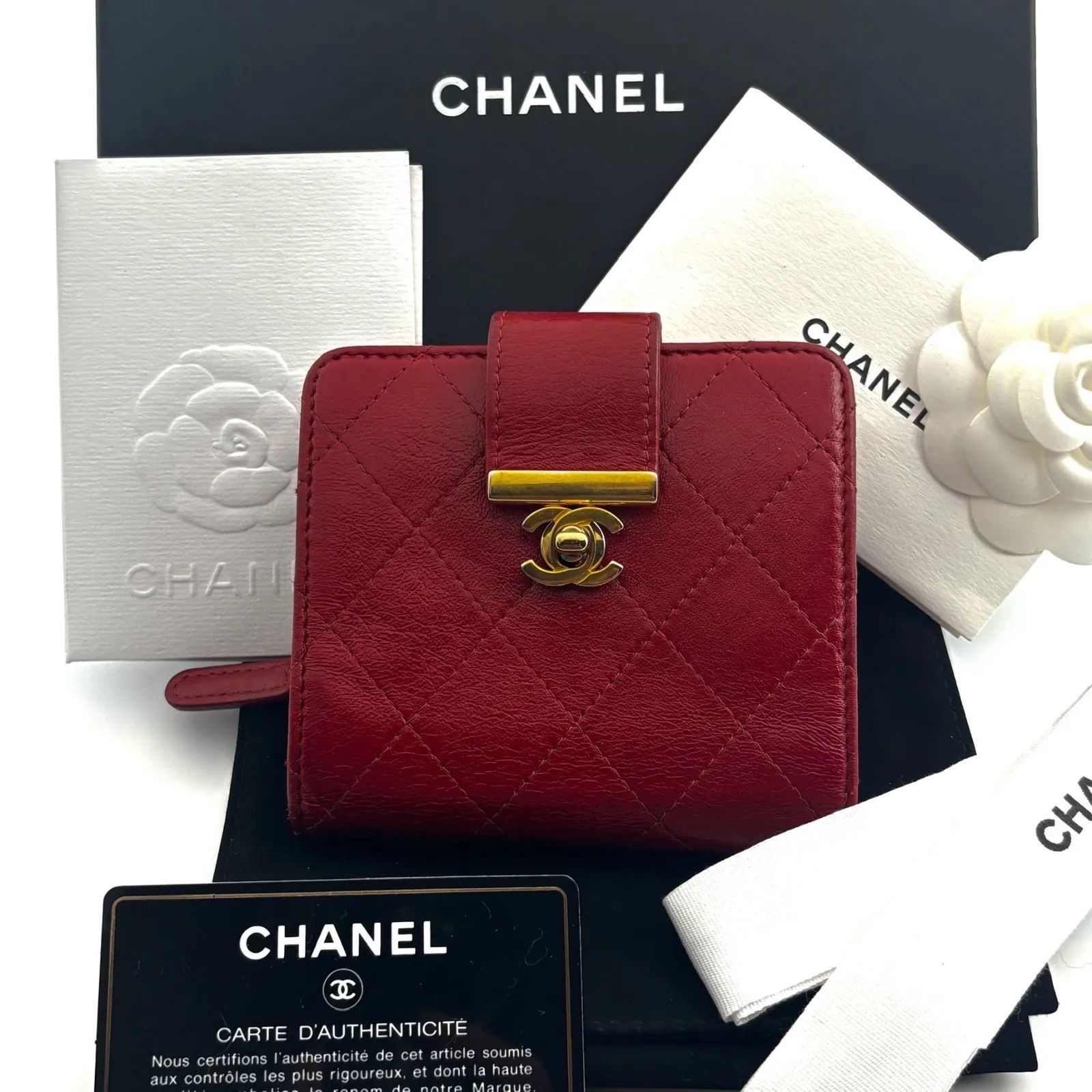 極美品✨】シャネル 財布 マトラッセ シャイニーラムスキン ターン