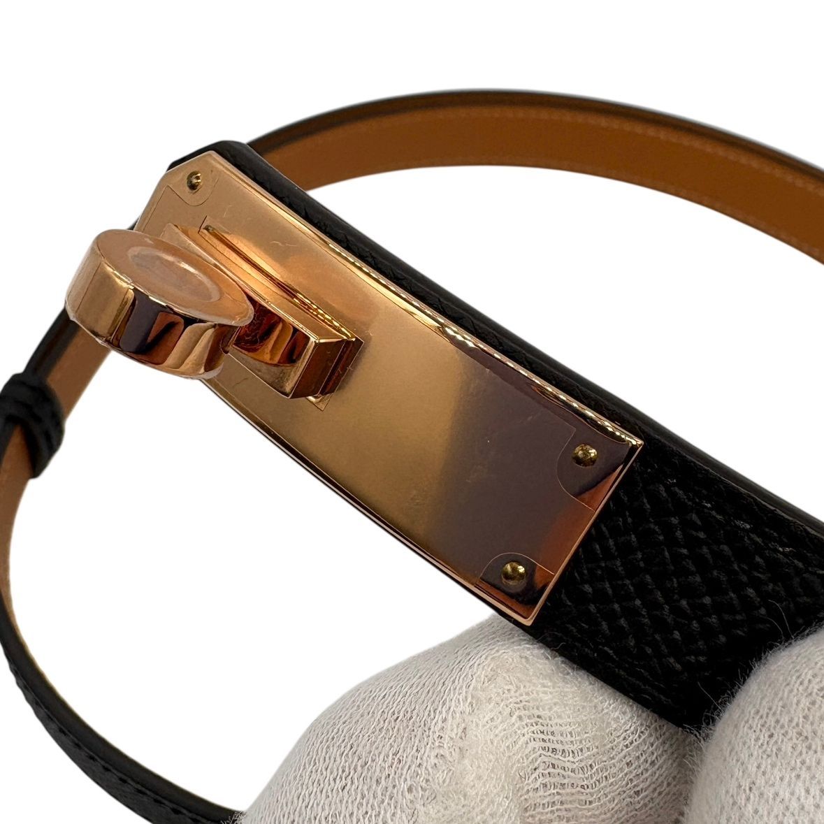 ♪3696 エルメス ベルト ケリー 18 ヴォー エプソン ノワール ピンク