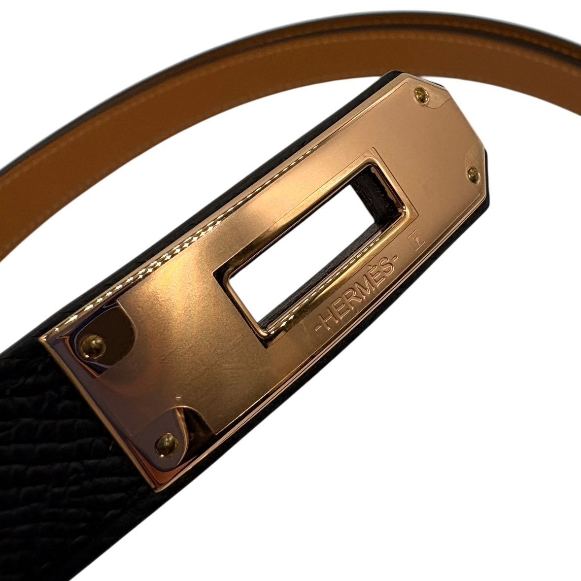 ♪3696 エルメス ベルト ケリー 18 ヴォー エプソン ノワール ピンク