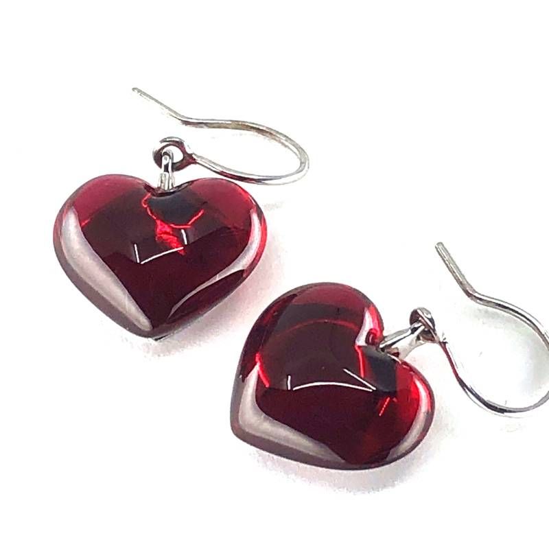 Baccarat バカラ／ハートモチーフ ピアス／クリスタルグラス・SV925