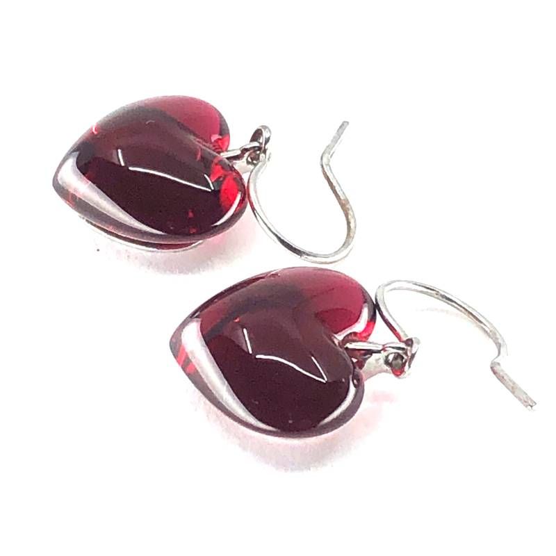 Baccarat バカラ／ハートモチーフ ピアス／クリスタルグラス・SV925