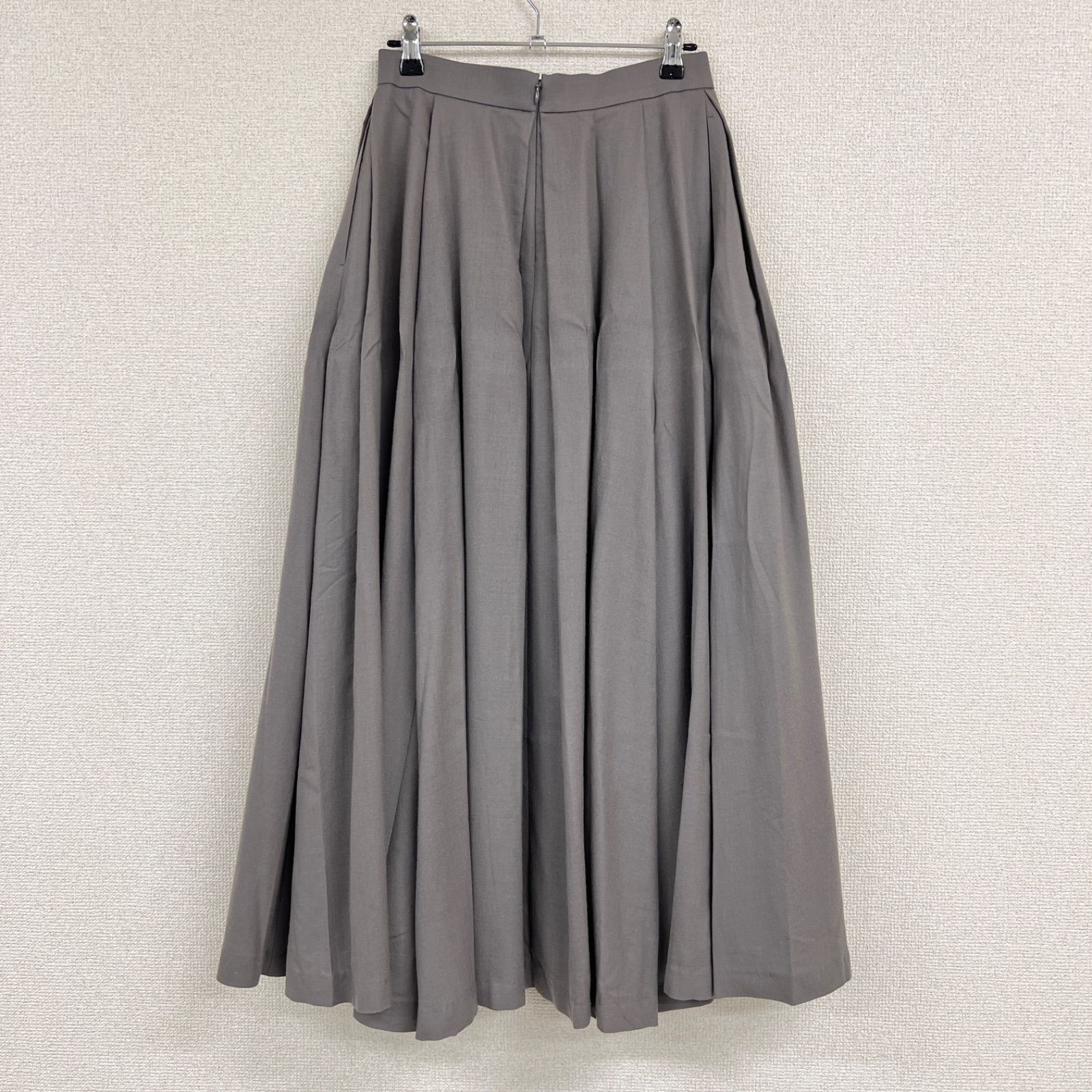 ebure エブール プリーツスカート ロング ウール ブラウン 日本製